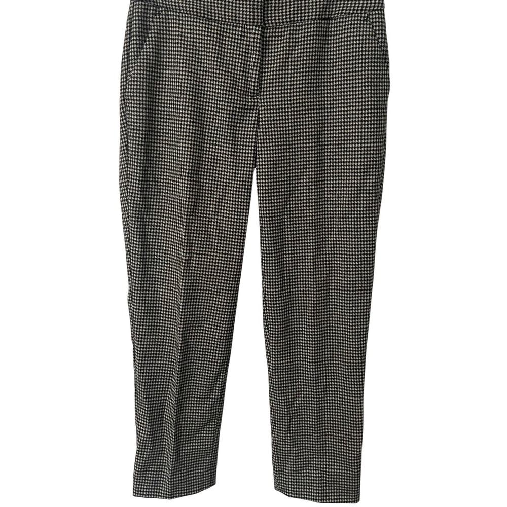 Talbots Hampshire Ankle Pants W 4P Black White Houndstooth Wool Blend Classic
